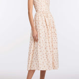 Leia Blush Bouquet Halter Neck Midi Dress