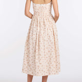 Leia Blush Bouquet Halter Neck Midi Dress