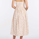 Leia Blush Bouquet Halter Neck Midi Dress