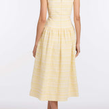 Georgie Lemon Textured Stripe Midi Dress