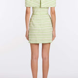 Alice Lime Textured Stripe Dress