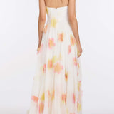 Laila Floral Beaded Organza Strapless Gown