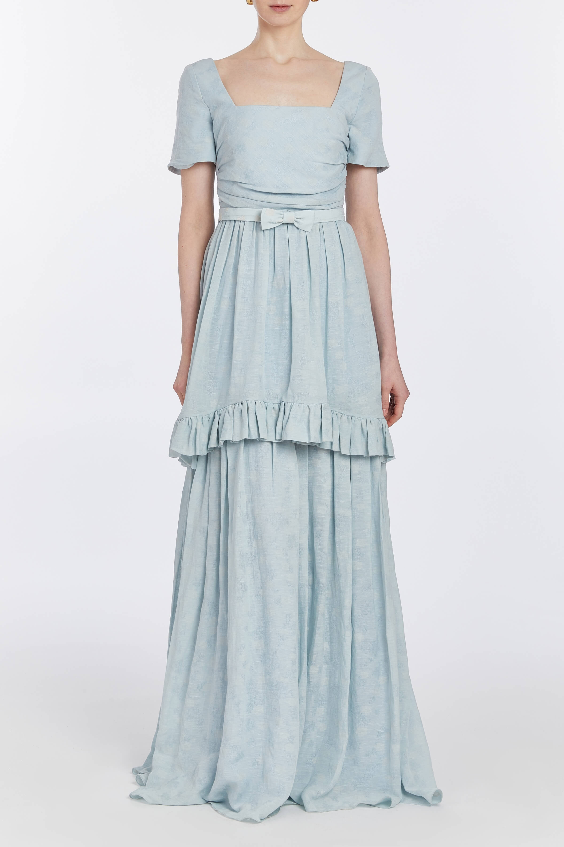 Miranda Blue Ruched Bodice Gown