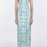 Odessa Embroidered Silk Column Gown