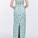 Odessa Embroidered Silk Column Gown