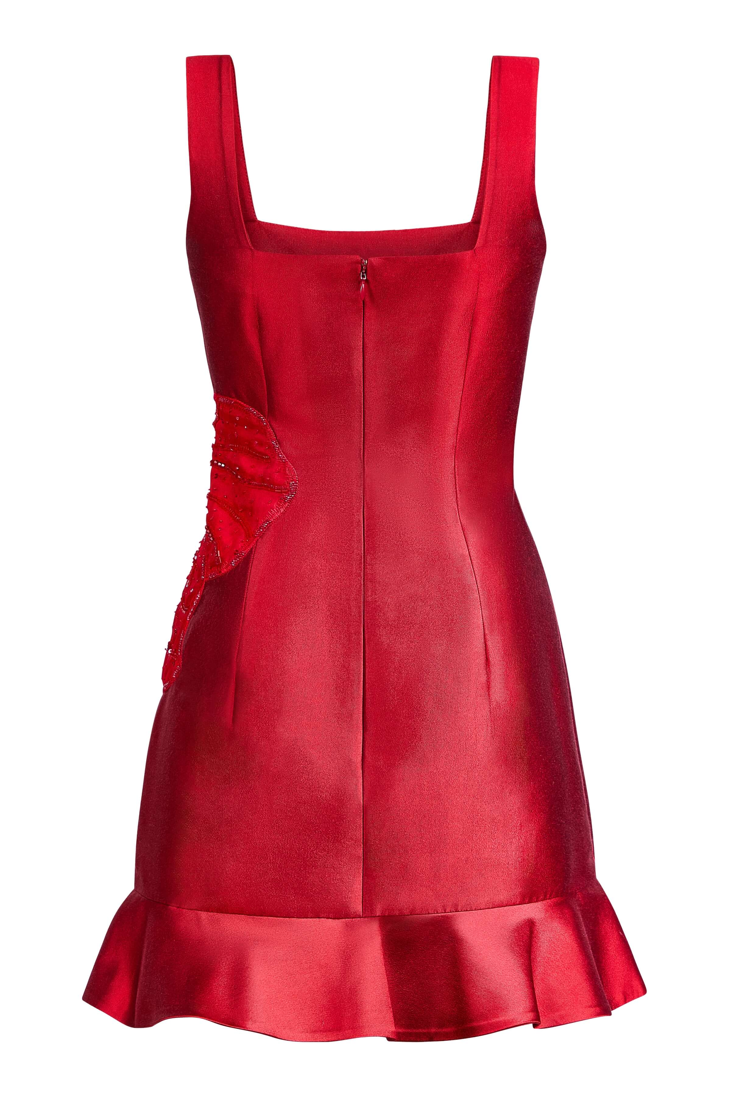 Pippa Hand Beaded Mini Dress With Flounce Hem