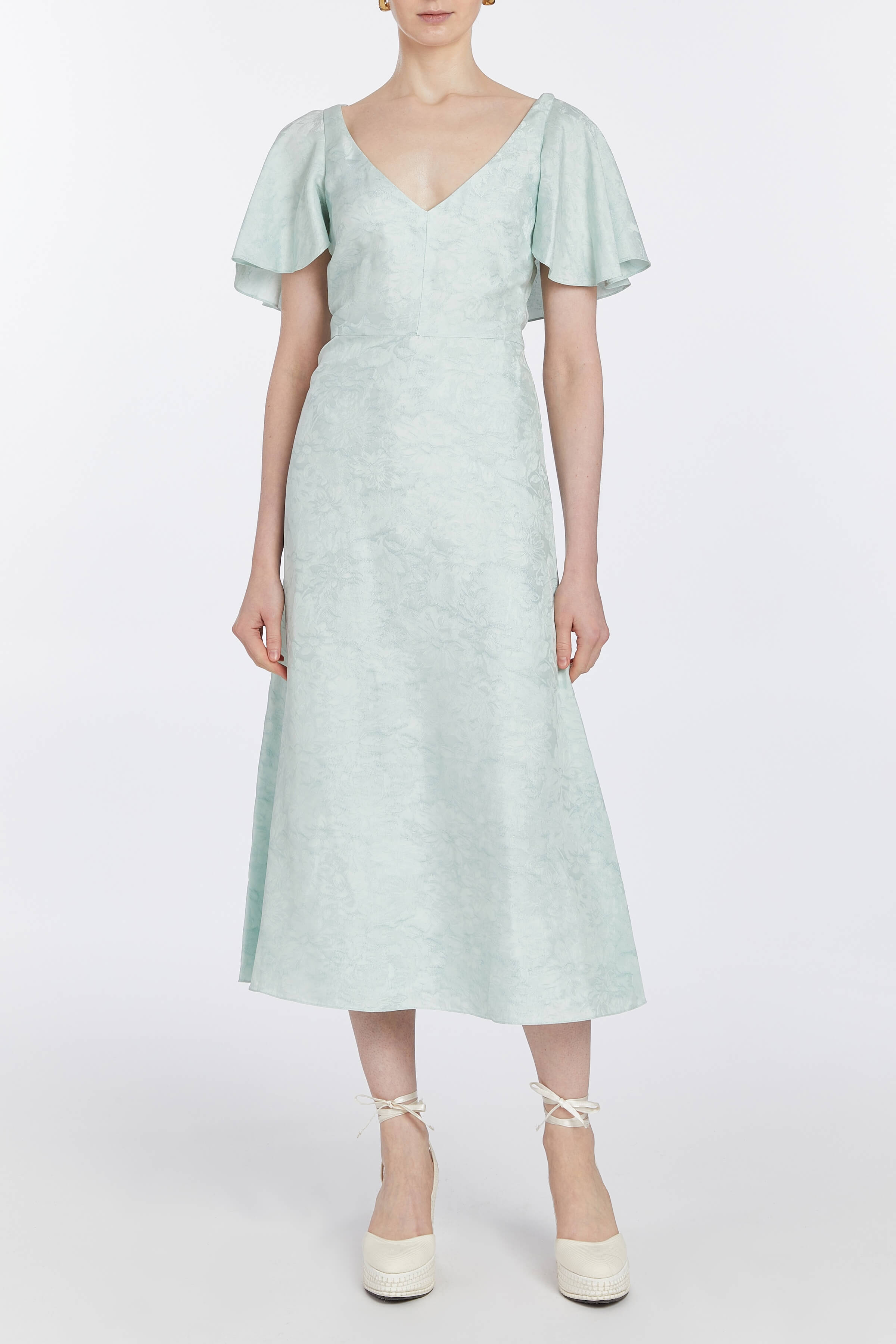 Sorsha Seafoam Capelet Midi Dress