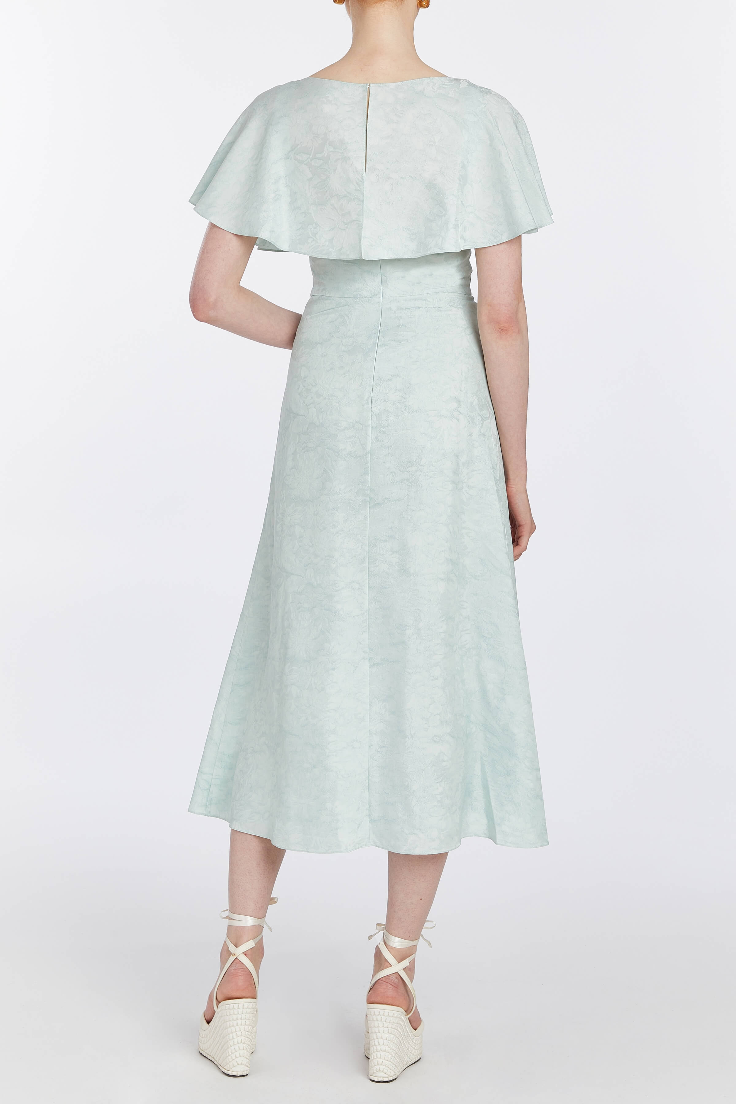 Sorsha Seafoam Capelet Midi Dress