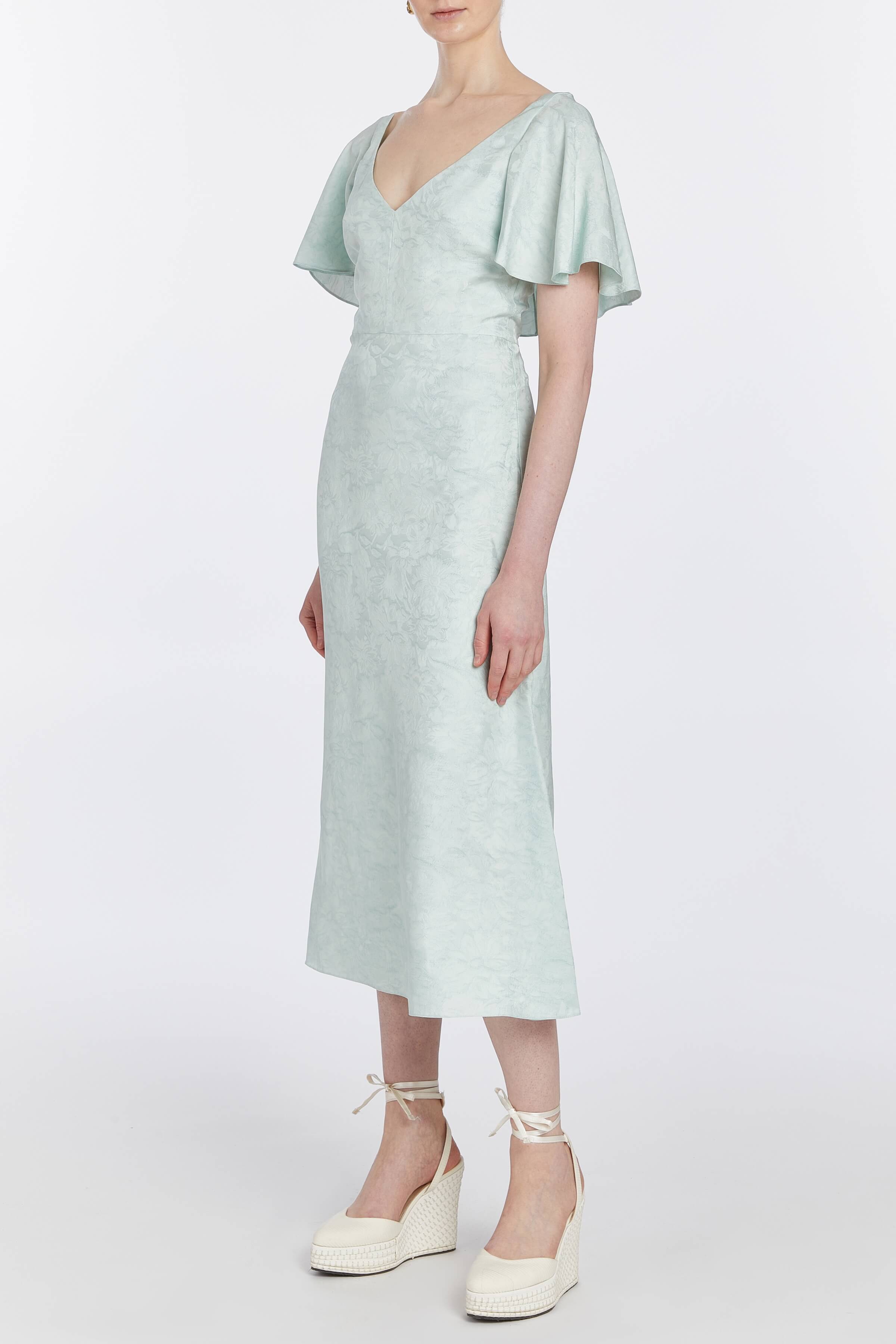 Sorsha Seafoam Capelet Midi Dress