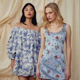 Blossom Prairie Blue Ikat Dress