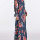 Adelaide Red Bloom Chiffon Gown