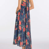 Erica Red Bloom Chiffon Midi Dress