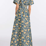 Margaretta Dusk Marigold Ikat Gown