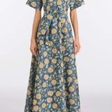 Margaretta Dusk Marigold Ikat Gown