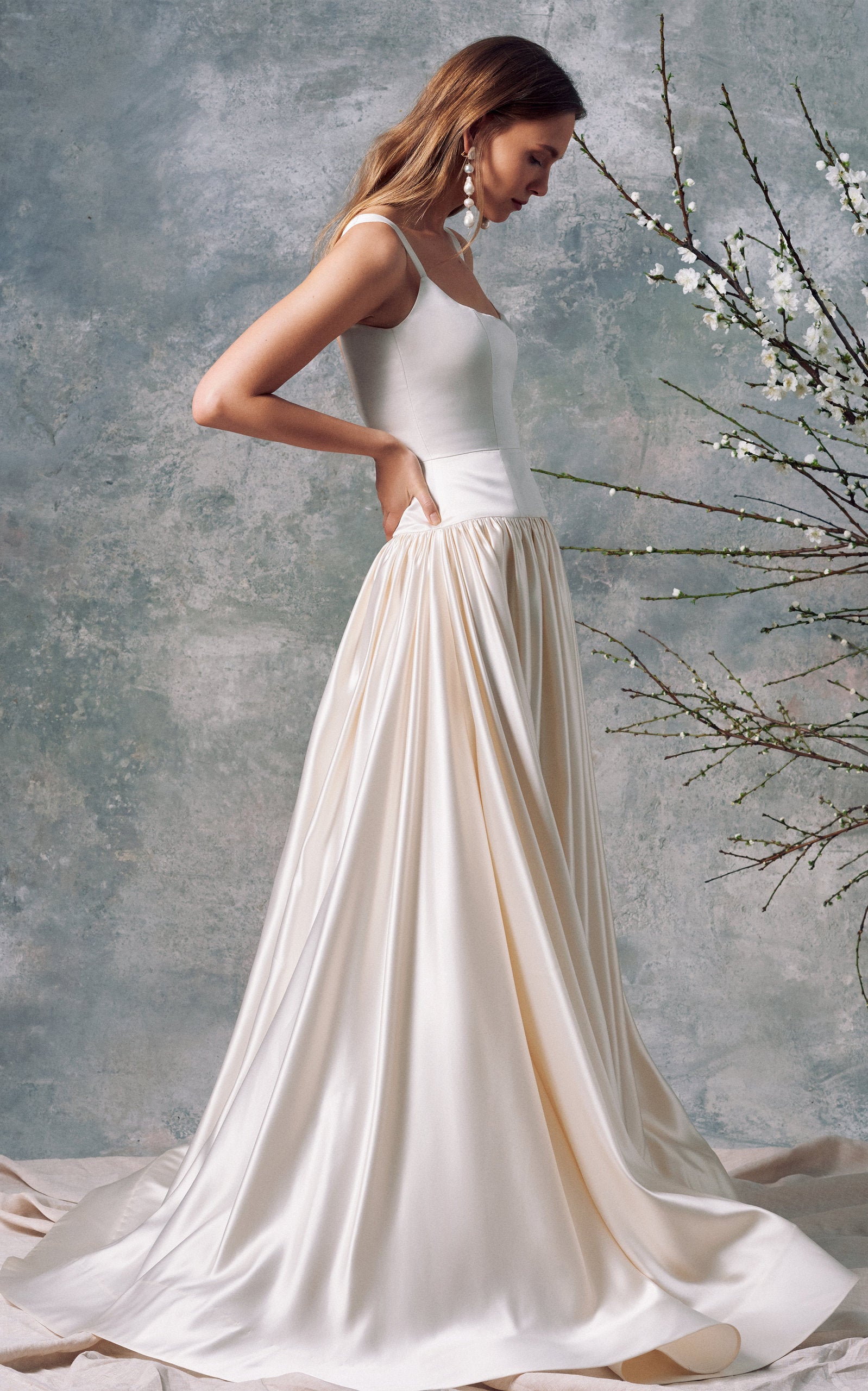 Aura White Silk Gown