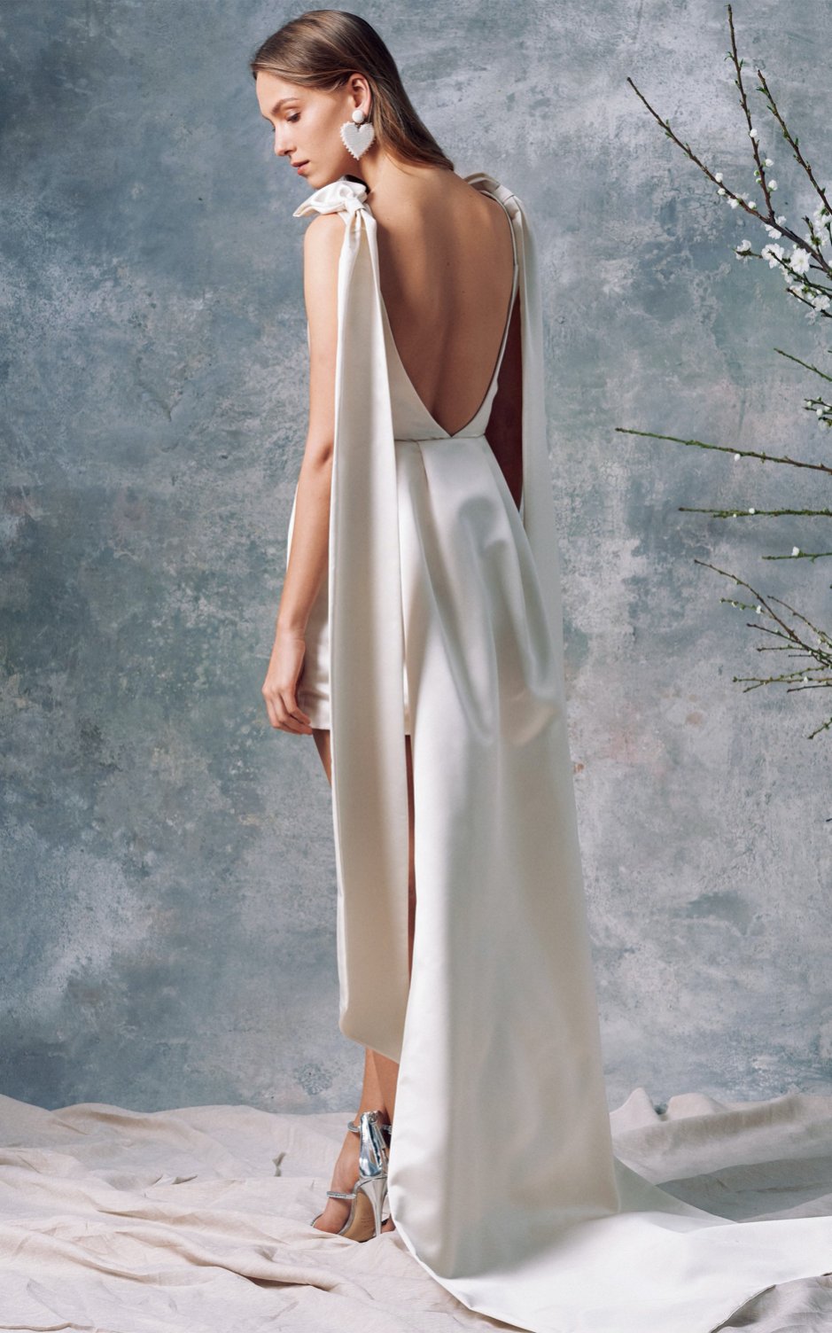 Celestia White Silk Mini Dress