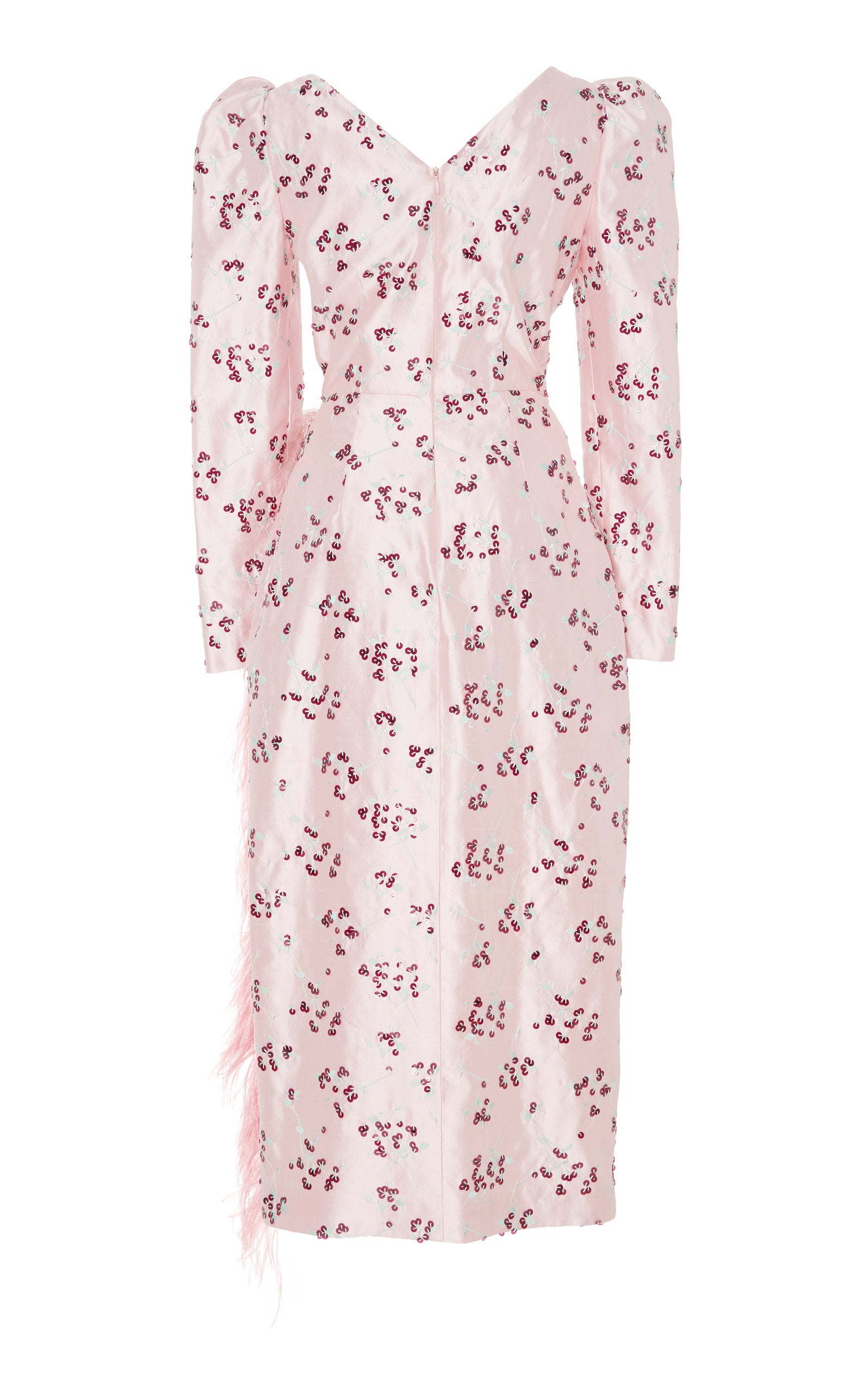 FINAL SALE: Artemis Pink Cherry Blossom Embroidered Wrap Dress