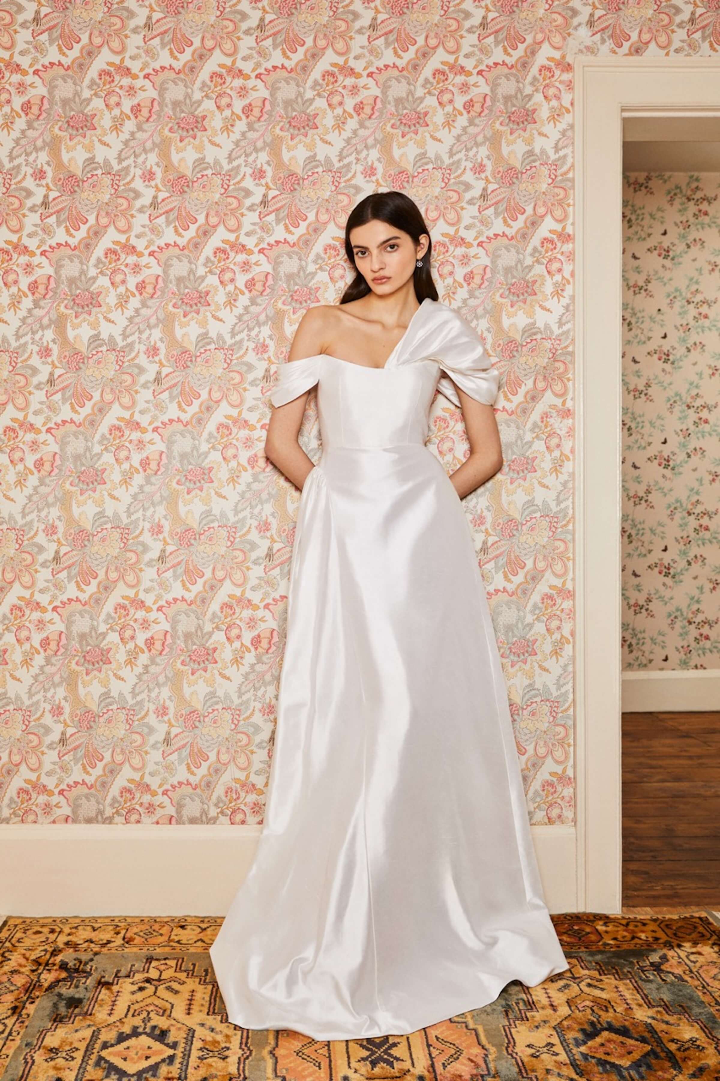 Silky Satin High Neck Long Sleeve Cutout Party Mini Dress - White –  Rosedress