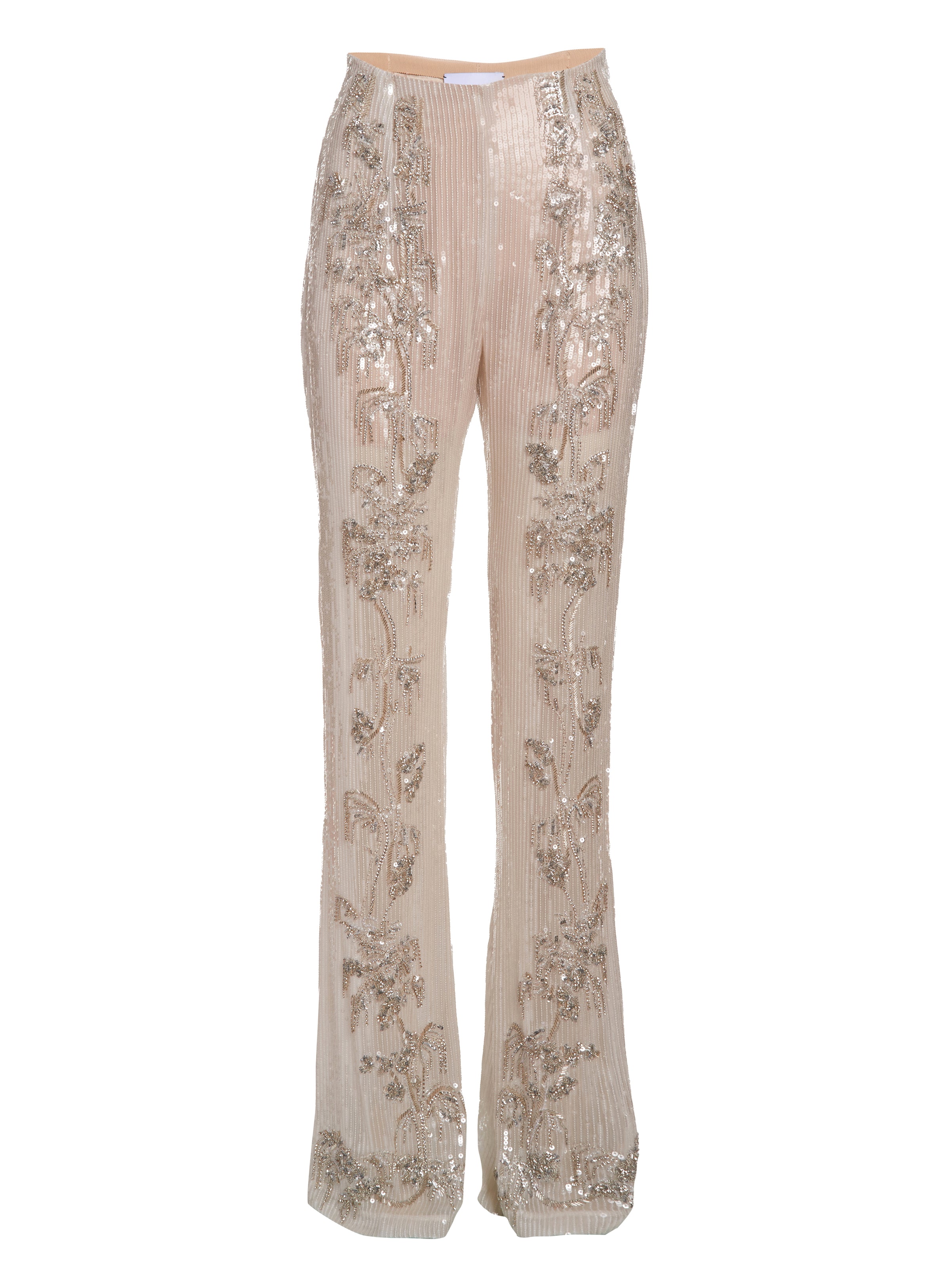 Ines Crystal-Trimmed Sequin Pants