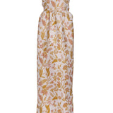 Evora Pink and Gold Floral Brocade Gown