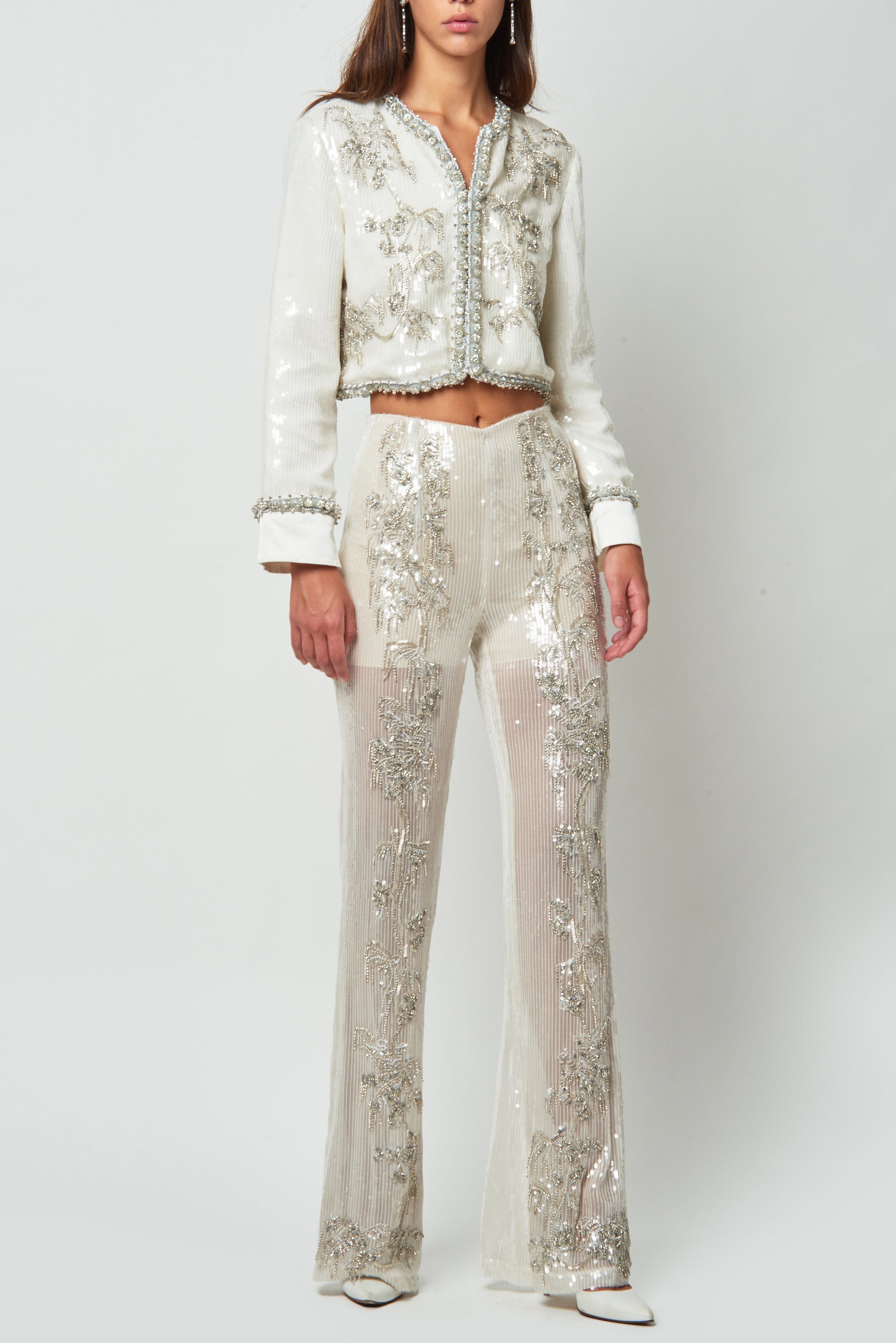 Forever Unique Trousers Womens Gold Sequin