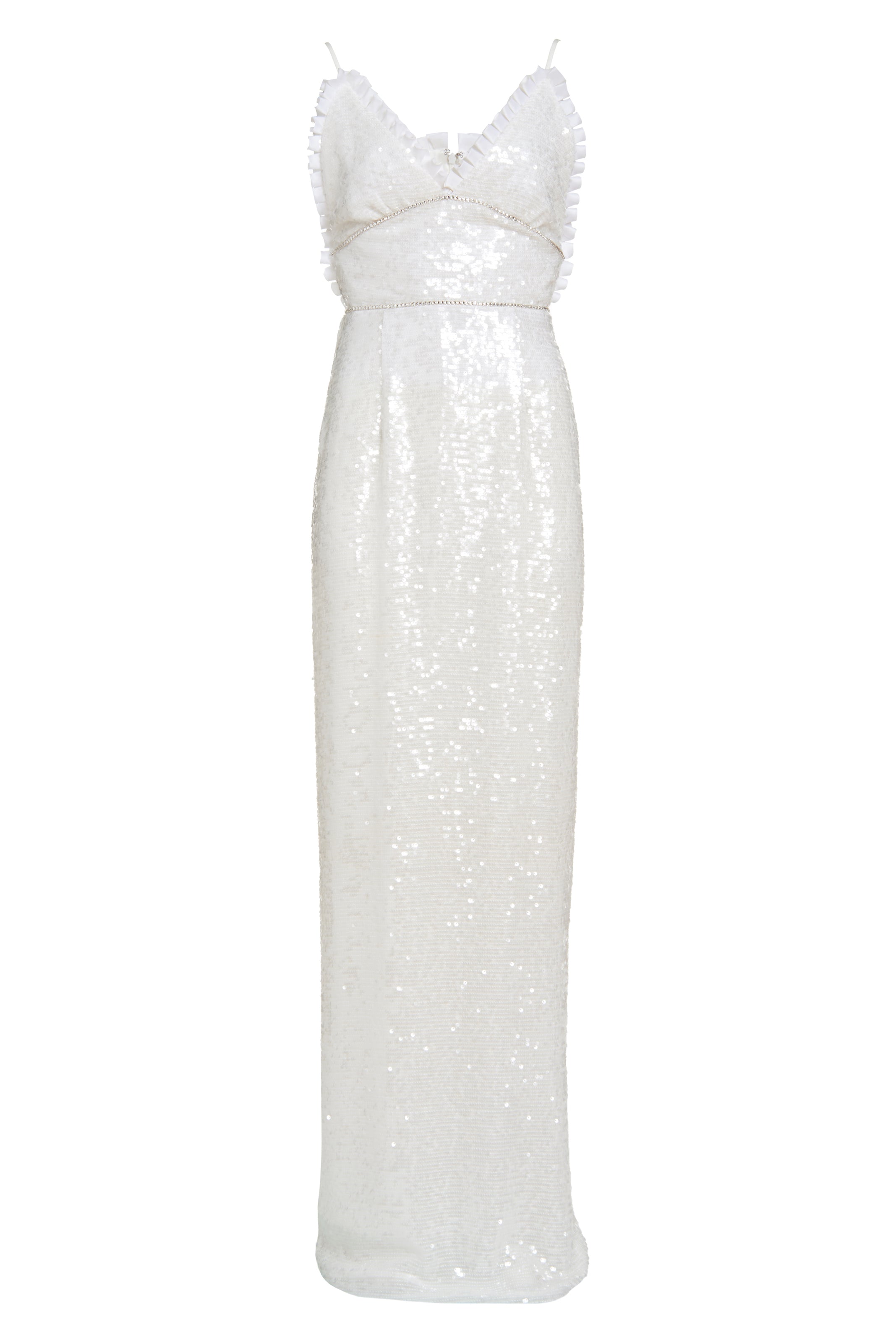 Isabel White Sequin Gown