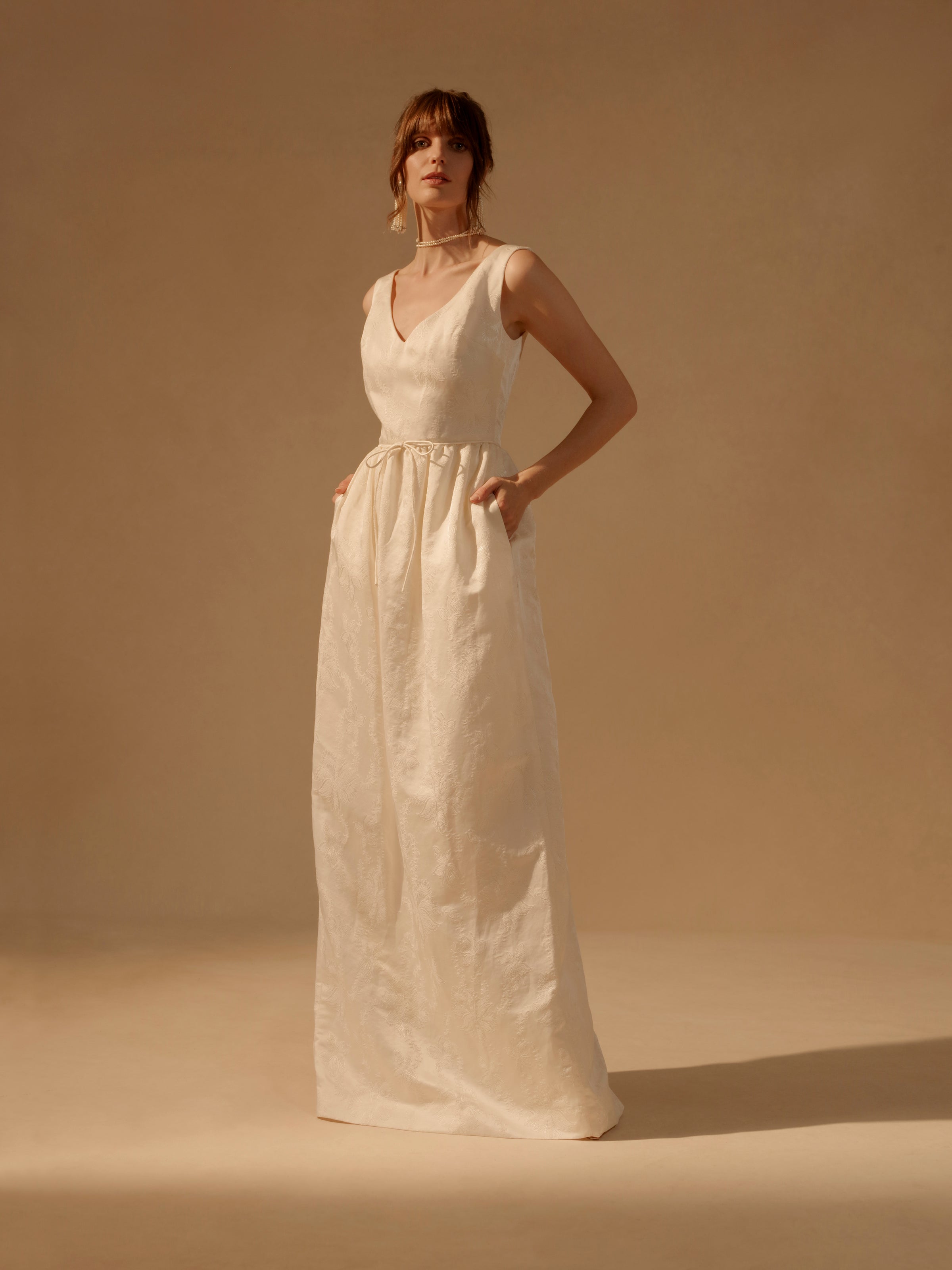 Alice Ivory Brocade Gown