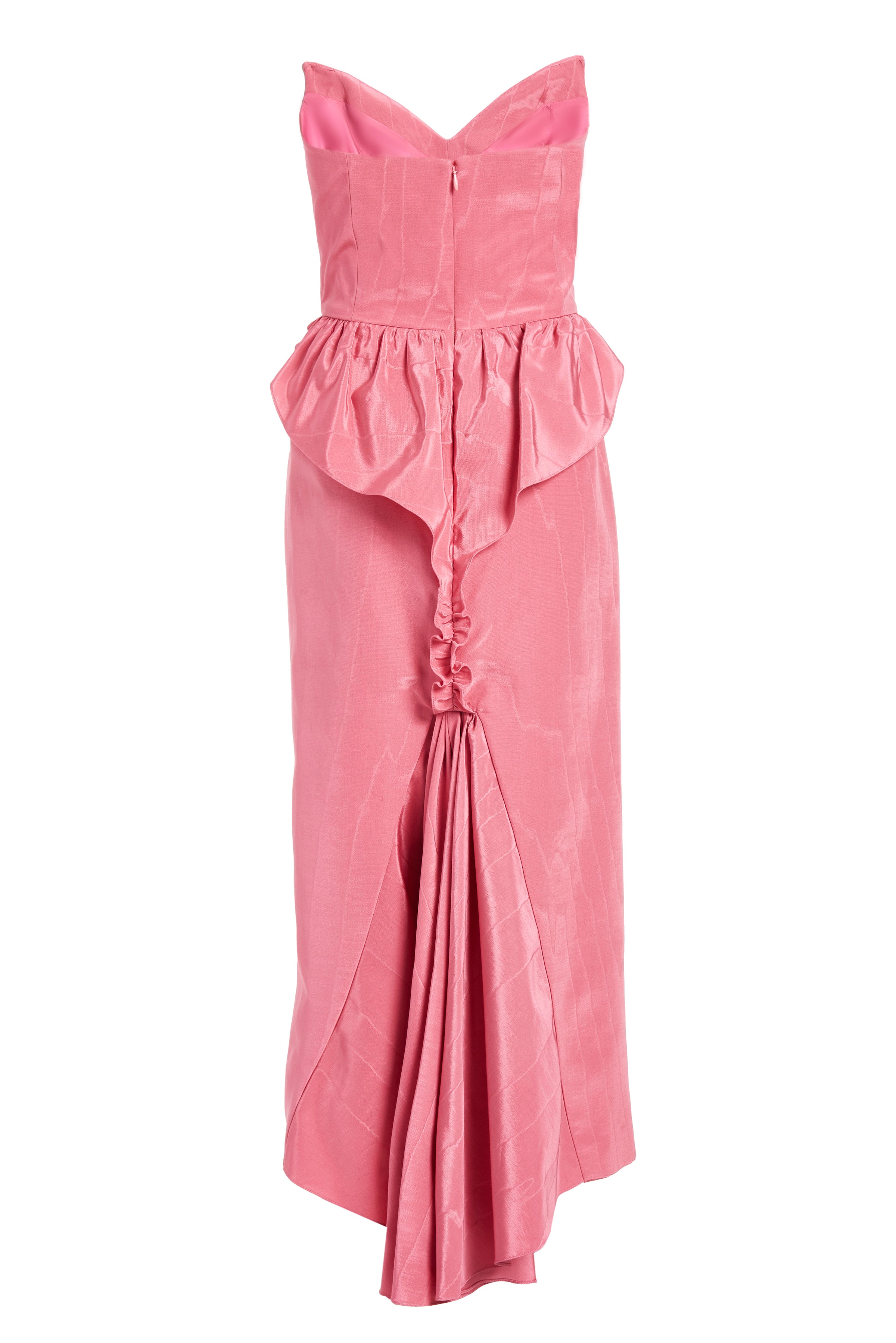 Lottie Pink Strapless Midi Dress