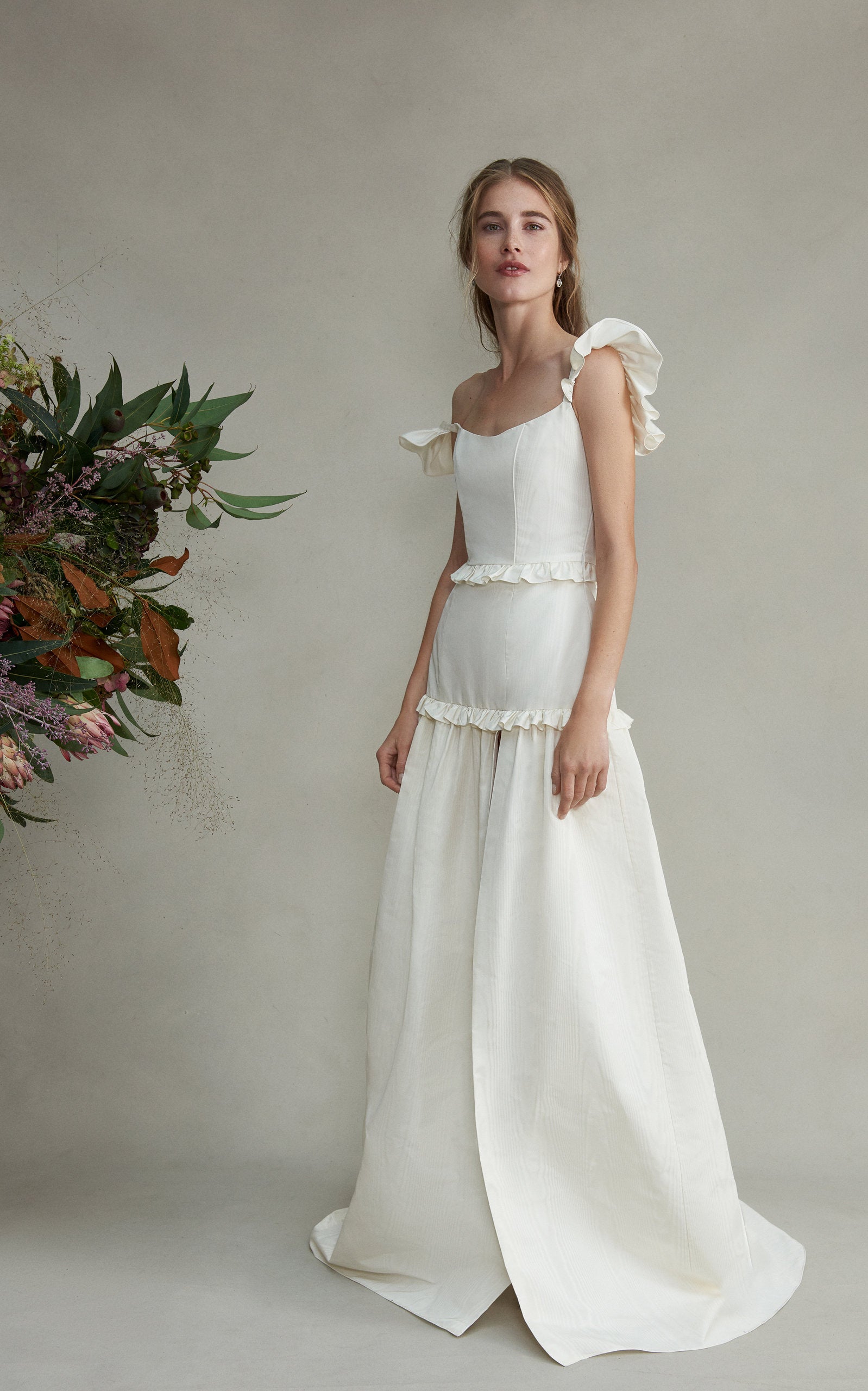 Arabella Ivory Moire Faille Gown