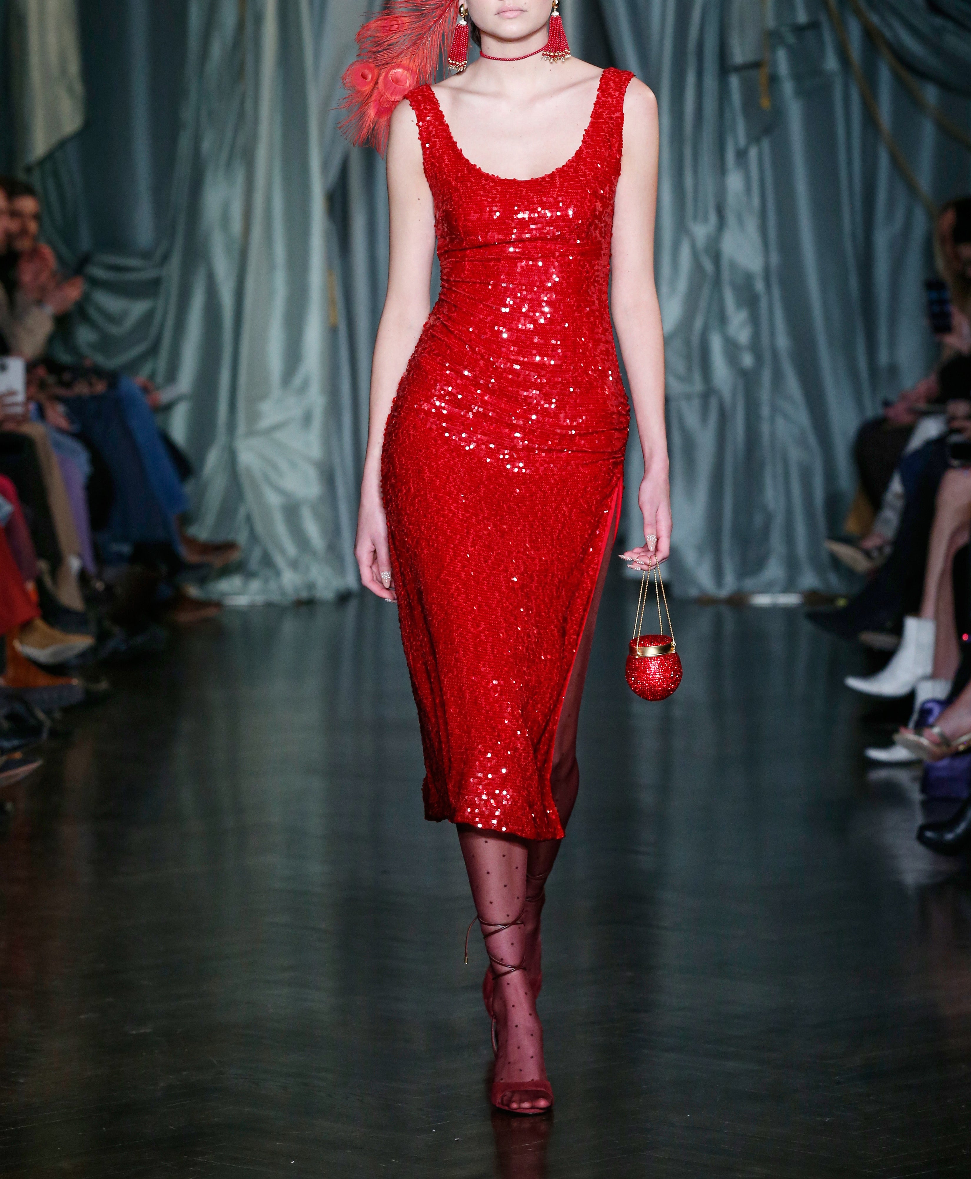 Apollo Red Sequin Evening Dress – Dressxox