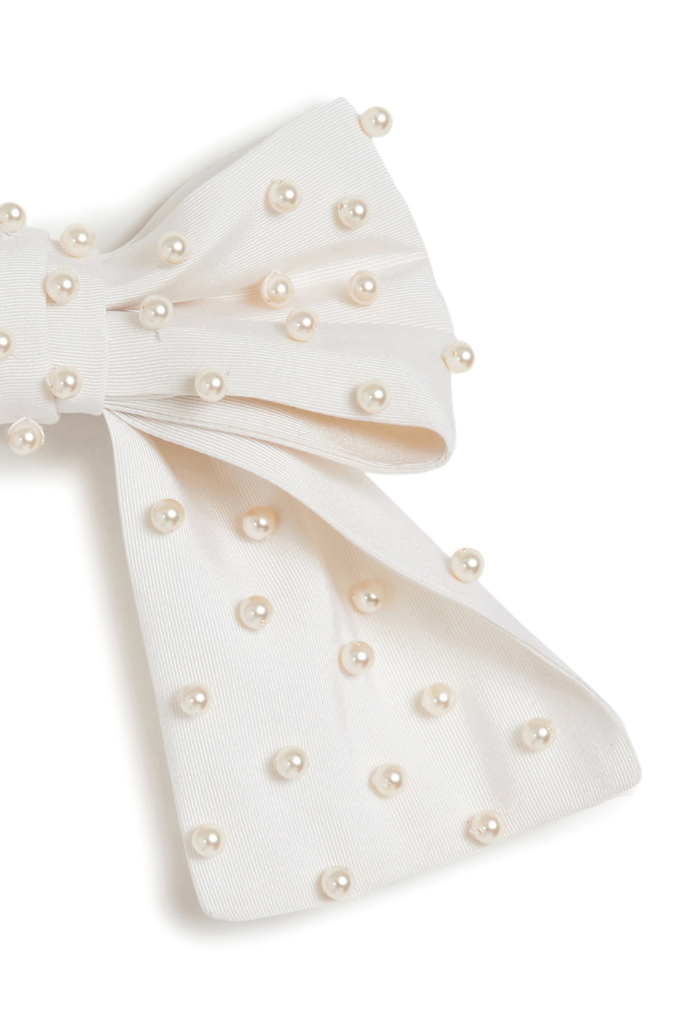 Mitsy Ivory Silk Faille with Swarovski Pearl Embellishment