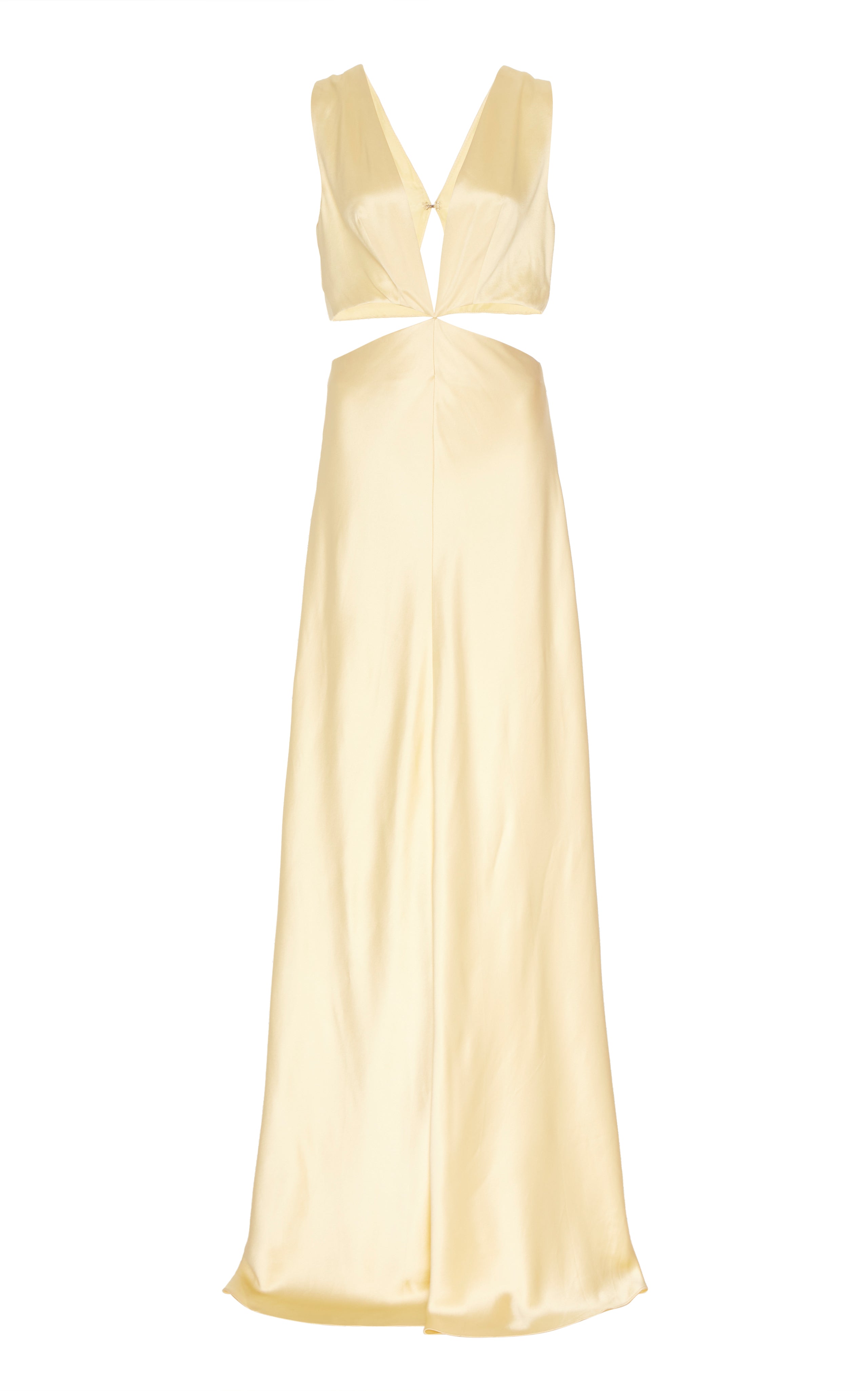 Monaca Yellow Silk Cut-Out Gown