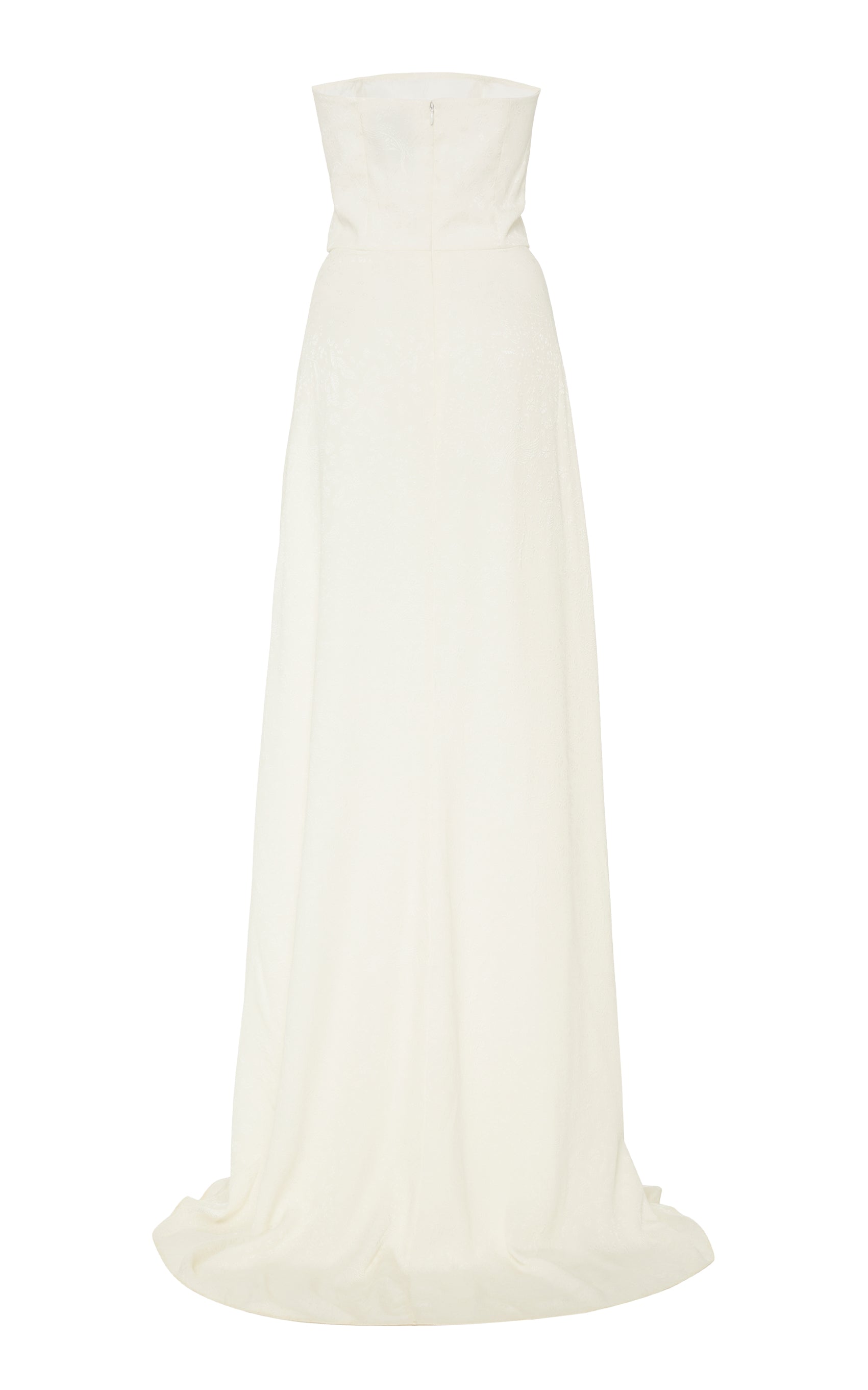Bernini White Floral Jacquard Wrap Gown